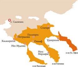 Халкідіки карта