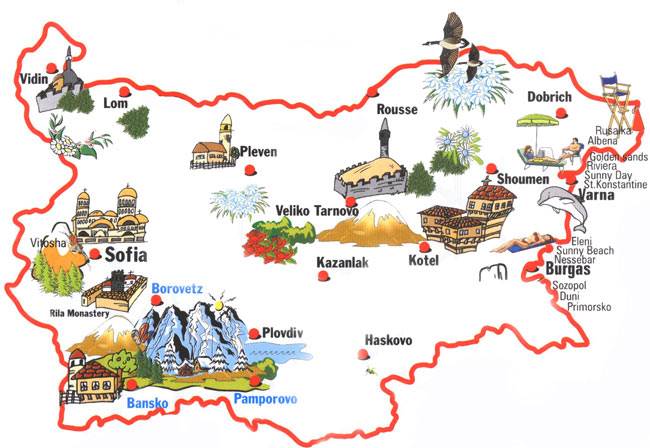Болгарія карта Болгарія карта